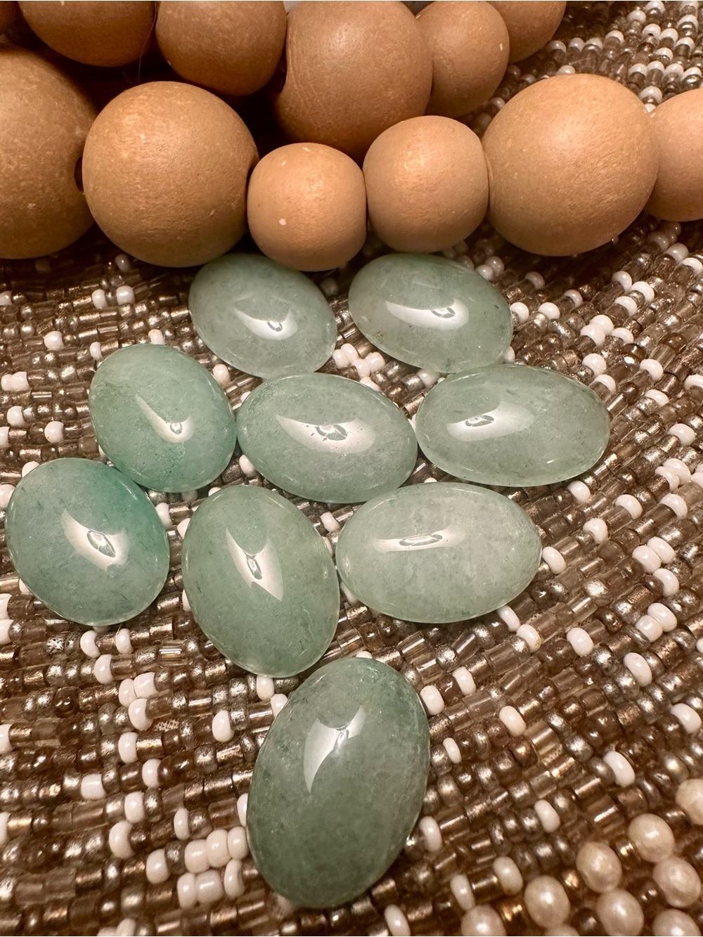 Green Decorative Aventurine Polished Stone Cabochons by